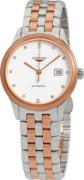 Longines Damklocka L4.374.3.99.7 Flagship Vit/Roséguldstonat stål