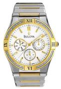 Bulova Herrklocka 98E100 Diamond Vit/Gulguldtonat stål Ø39 mm