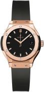 Hublot Damklocka 581.OX.1181.RX Classic Fusion Svart/Gummi Ø33 mm