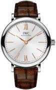 IWC Damklocka IW357403 Portofino Silverfärgad/Läder Ø34 mm