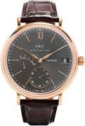 IWC Herrklocka IW510104 Portofino Hand-Wound 8 Days Grå/Läder Ø45