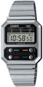 Casio Damklocka A100WE-1AEF Vintage LCD/Stål