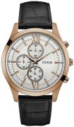 Guess Herrklocka W0876G2 Sporty Silverfärgad/Läder Ø44 mm