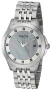 Bulova Damklocka 96P174 Diamond Vit/Stål Ø36 mm