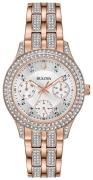 Bulova Damklocka 98N113 Silverfärgad/Roséguldstonat stål Ø33 mm