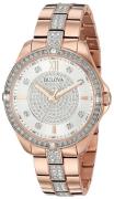 Bulova Damklocka 98L229 Silverfärgad/Roséguldstonat stål Ø35 mm