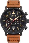 AVI-8 Herrklocka AV-4088-03 Hawker Hurricane Svart/Läder Ø43 mm