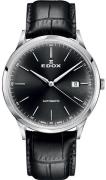 Edox Herrklocka 80106-3C-NIN Les Vauberts Svart/Läder Ø42 mm