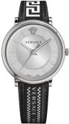 Versace Herrklocka VE5A01021 V Circle Silverfärgad/Läder Ø42 mm
