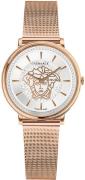 Versace Damklocka VE8103019 V Circle Silverfärgad/Roséguldstonat