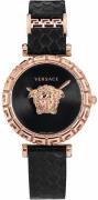 Versace Damklocka VEDV00719 Palazzo Svart/Läder Ø37 mm