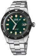 Oris Herrklocka 01 733 7720 4057-07 8 21 18 Diving Grön/Stål Ø42 mm