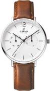 Obaku Herrklocka V182GMCWRN Flod Vit/Läder Ø41 mm