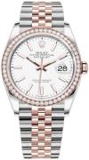 Rolex Damklocka 126281RBR-0005 Datejust 36 Vit/18 karat roséguld