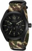 Invicta Herrklocka 33562 Svart/Textil Ø46 mm