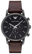 Emporio Armani Herrklocka AR1919 Dress Svart/Läder Ø46 mm