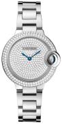 Cartier Damklocka WE902048 Ballon Blue Diamantinfattad/18 karat vitt