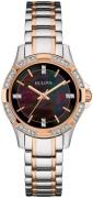 Bulova Damklocka 98L219 Svart/Roséguldstonat stål Ø30 mm