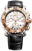 Chopard Damklocka 288499-6001 Happy Sport Chronographe Vit/Läder