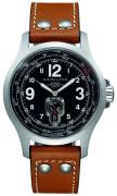 Hamilton Herrklocka H76515533 Khaki Aviation Svart/Läder Ø44 mm