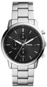 Fossil Herrklocka FS5847 Minimalist Chronograph Svart/Stål Ø42 mm