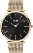 Hugo Boss Herrklocka 1513735 Svart/Gulguldtonat stål Ø40 mm