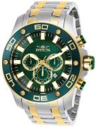 Invicta Herrklocka 26083 Pro Diver Grön/Gulguldtonat stål Ø50 mm