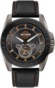 Bulova Herrklocka 78B182 Harley-Davidson Svart/Läder Ø44 mm