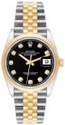 Rolex Damklocka 126233-0021 Datejust 36 Svart/18 karat gult guld Ø36