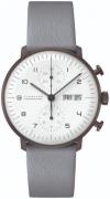 Junghans Herrklocka 27/4008.05 Max Bill Vit/Läder Ø40 mm