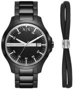 Armani Exchange Herrklocka AX7134SET Hampton Svart/Stål Ø46 mm