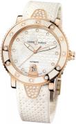 Ulysse Nardin Damklocka 8106-101E-3C-10 Ladies Diver Vit/Gummi Ø40 mm