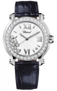 Chopard Damklocka 278475-3037 Happy Sport Vit/Läder Ø36 mm