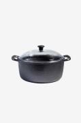 Carl Victor - Gryta i gjutjärn med glaslock 4 l - Svart - Stekpannor &...