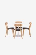 Venture Home - Matgrupp Hamden med 4 stycken stolar Sanjos - Beige - M...