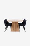Venture Home - Bootcut matbord med Night Dining-stol - Svart - Matgrup...