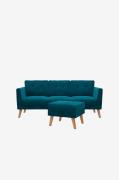 CosmoLiving by Cosmopolitan - Soffa 3-sits soffa + ottoman Gloria - Bl...