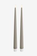 DeluxeHomeart - LED Taper Candle Shiny 2,2x28 cm 2 st - Beige - Ljus -...