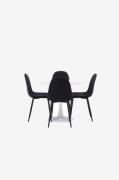 Venture Home - Matgrupp Hamden med 4 stycken stolar Polar - Svart - Ma...
