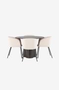 Venture Home - Matgrupp Olivia med 4st matstolar Berit - Brun - Matgru...