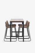 Venture Home - Barset Camden med 4st barstolar Bisbee - Brun - Matgrup...