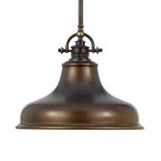 QUOIZEL Hänglampa Emery 1 lampa brons Ø 34,3 cm