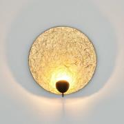 Holländer LED-vägglampa Traversa, glänsande guld, Ø 35 cm