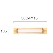 Viokef LED-vägglampa Frida, glas vit/guldfärgad rörformad