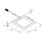 Hera LED-möbelinbyggnadslampa Dynamic FAQ 58 stål 3W