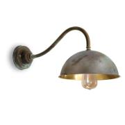 Moretti Luce Vägglampa Circle mässing antik/polerad djup 49 cm