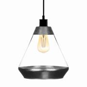 Solbika Lighting Pendellampa Lonceng i glas, dekor silver
