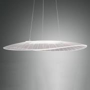 Fabas Luce LED-pendellampa Vela, vit, oval, 78 cm x 55 cm