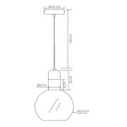 Lucide Julius hängande lampa, enkel belysning, rökgrå, Ø 20 cm