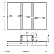 EVN aluminium torrprofil 200 cm med opalt lock